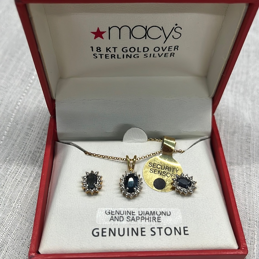 18kt gold over sterling necklace and earrings set last price drop